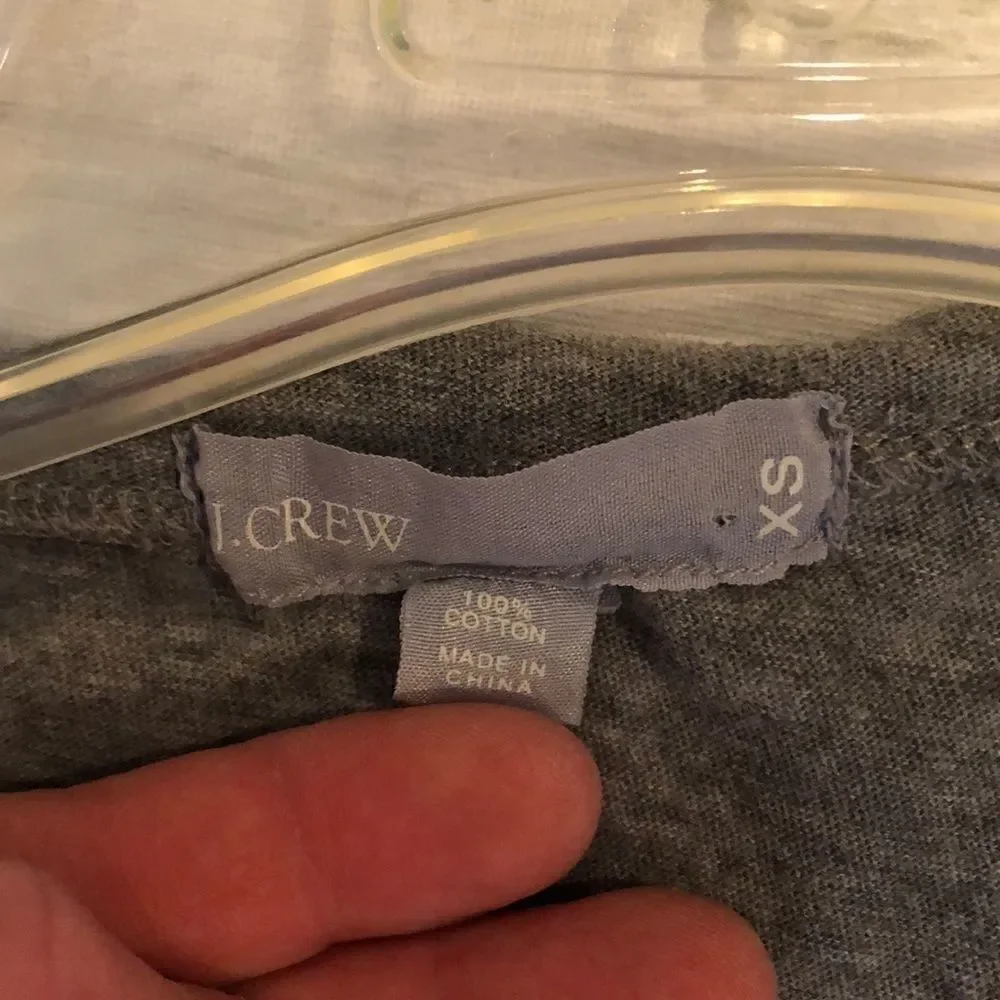 4/$25 J Crew beaded grey T-shirt. Size XS.